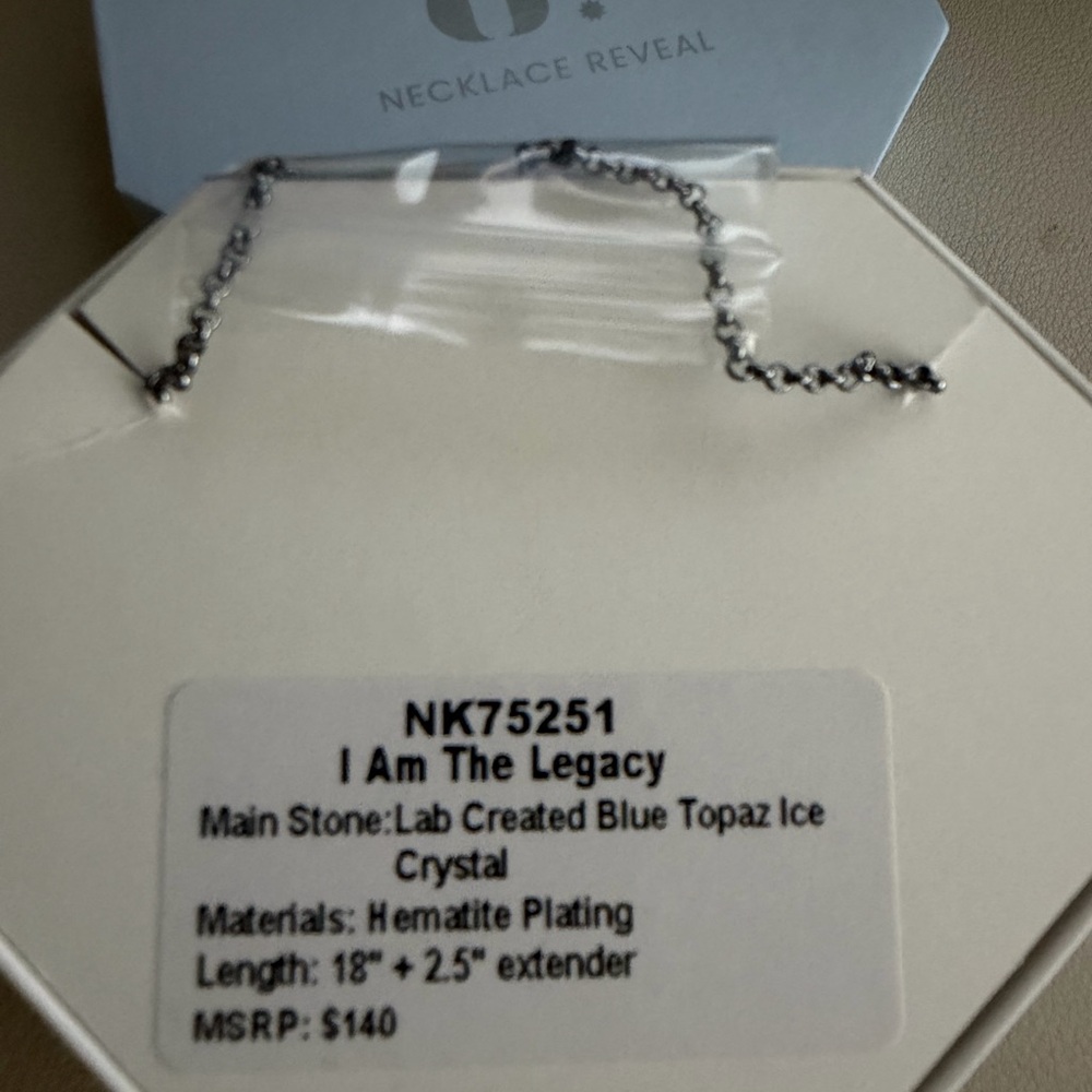 💙 Bomb Party “I Am The Legacy” Necklace – Blue Topaz Ice Crystal 💙 - Picture 2 of 2